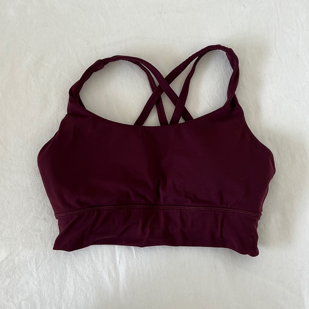 Maroon Strappy Sports Bra